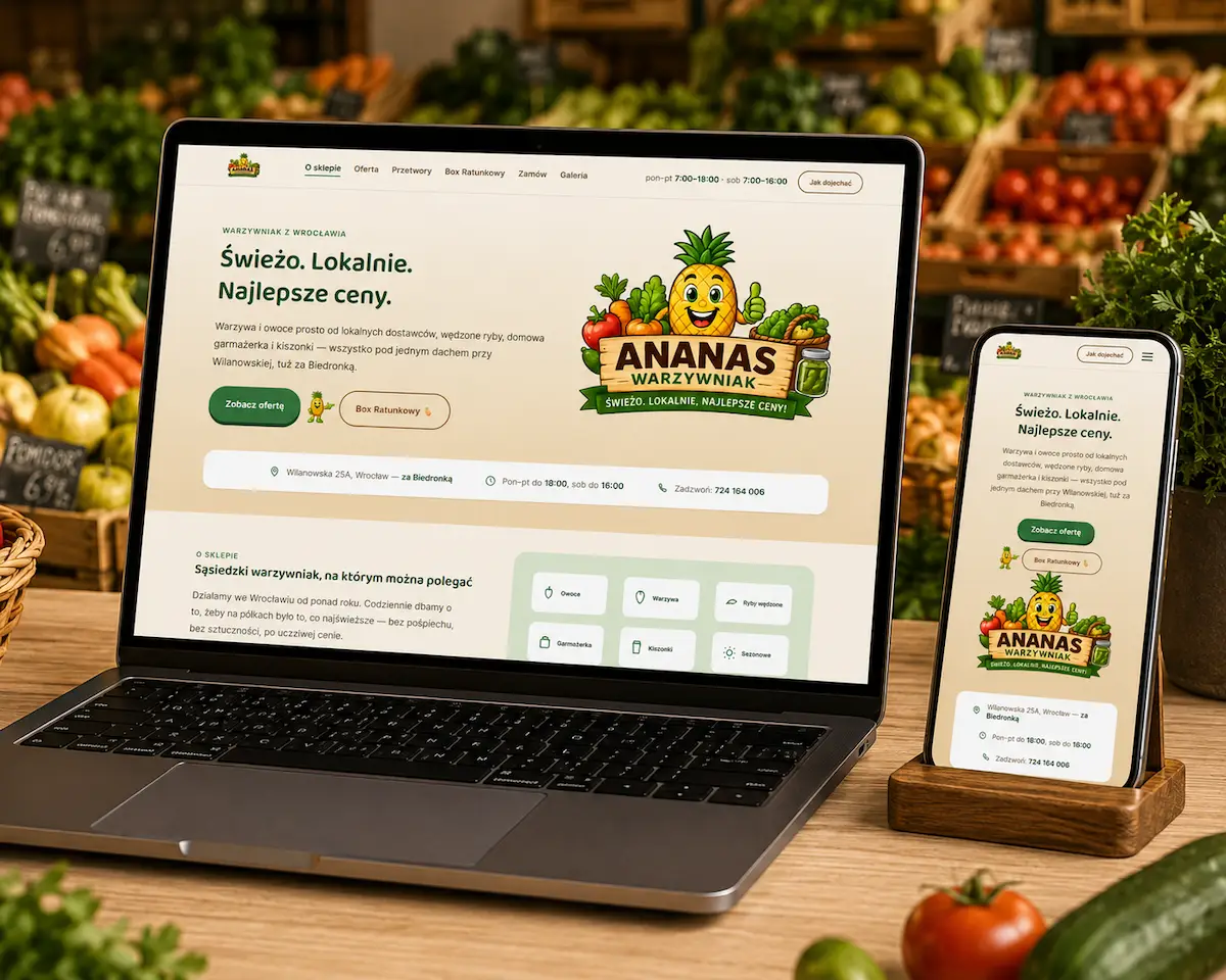 Ananas Warzywniak - podgląd strony internetowej